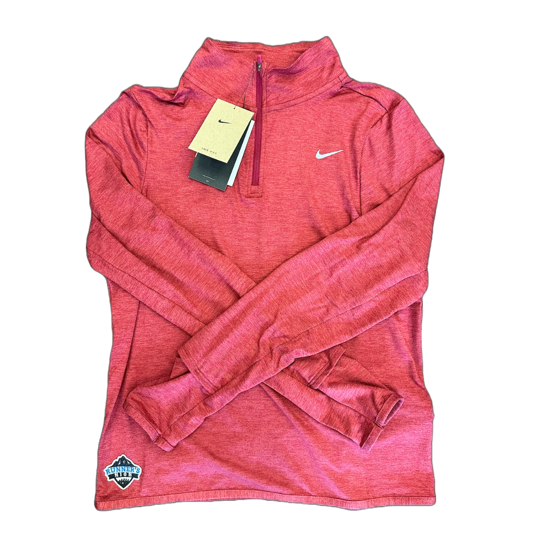 NIKE WOMEN'S NIKE X RUNNER'S HIGH ELEMENT 1/2 ZIP RED/CED