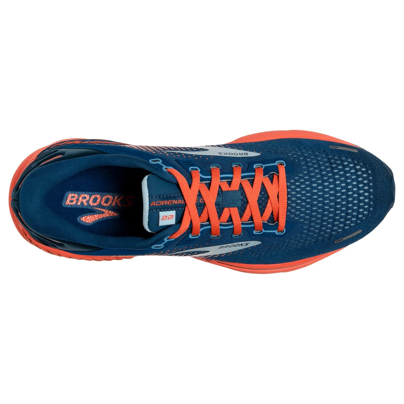 Brooks Adrenaline GTS 22 Running Shoes Men\'s 11D Navy Gray Orange 1103661D435 Brooks Adrenaline GTS 22 - Black - Blue - Orange – Fit2Run main image 4